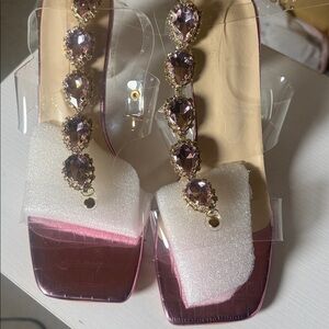 Purple Gem Embellished Heels